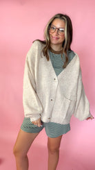Fun In The Detail Women's Olive Brown Stripe Short Set