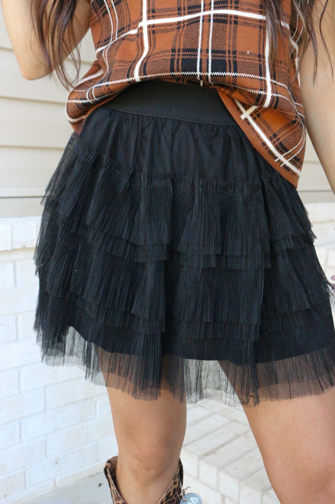 Times Of Need Black Tulle Skirt