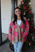 Shooting for the Stars women's oversized sweater cardigan, shown in one of four available colors
