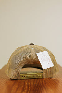 Brown & Khaki Tractor Patch Mens Hat