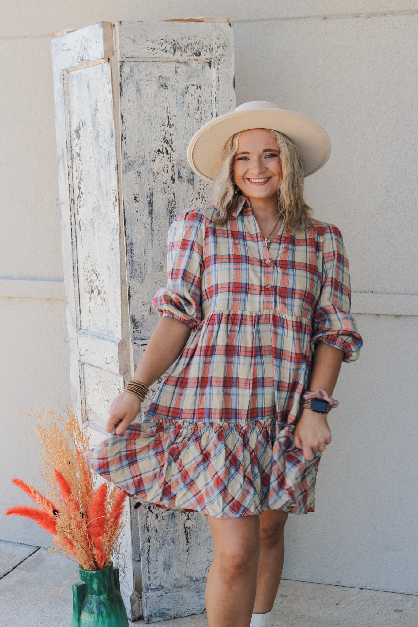 Lift Up The Mood Plaid Dress -2 Colors