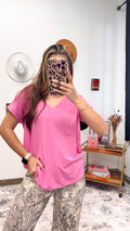 Not Thinking Too Hard Solid V-Neck Tee