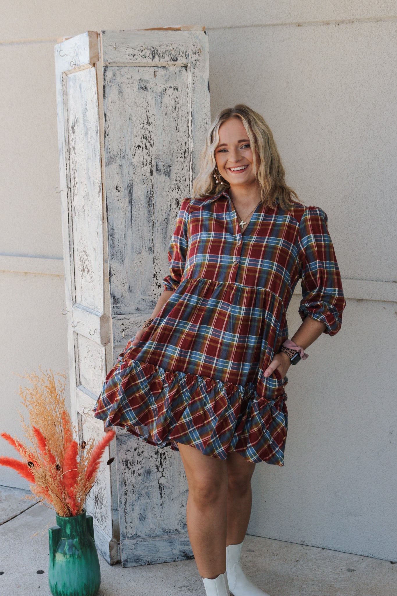 Lift Up The Mood Plaid Dress -2 Colors