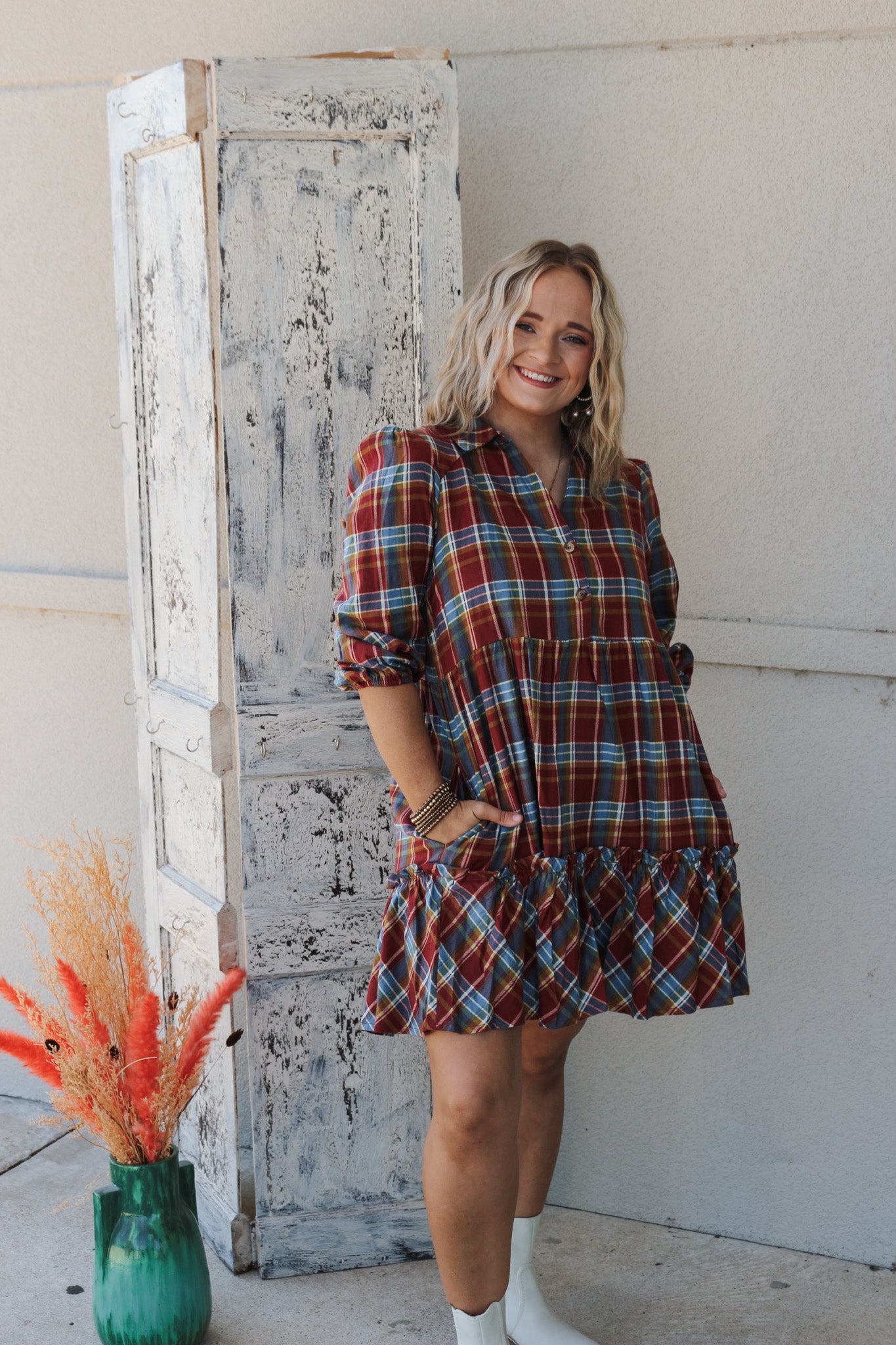 Lift Up The Mood Plaid Dress -2 Colors