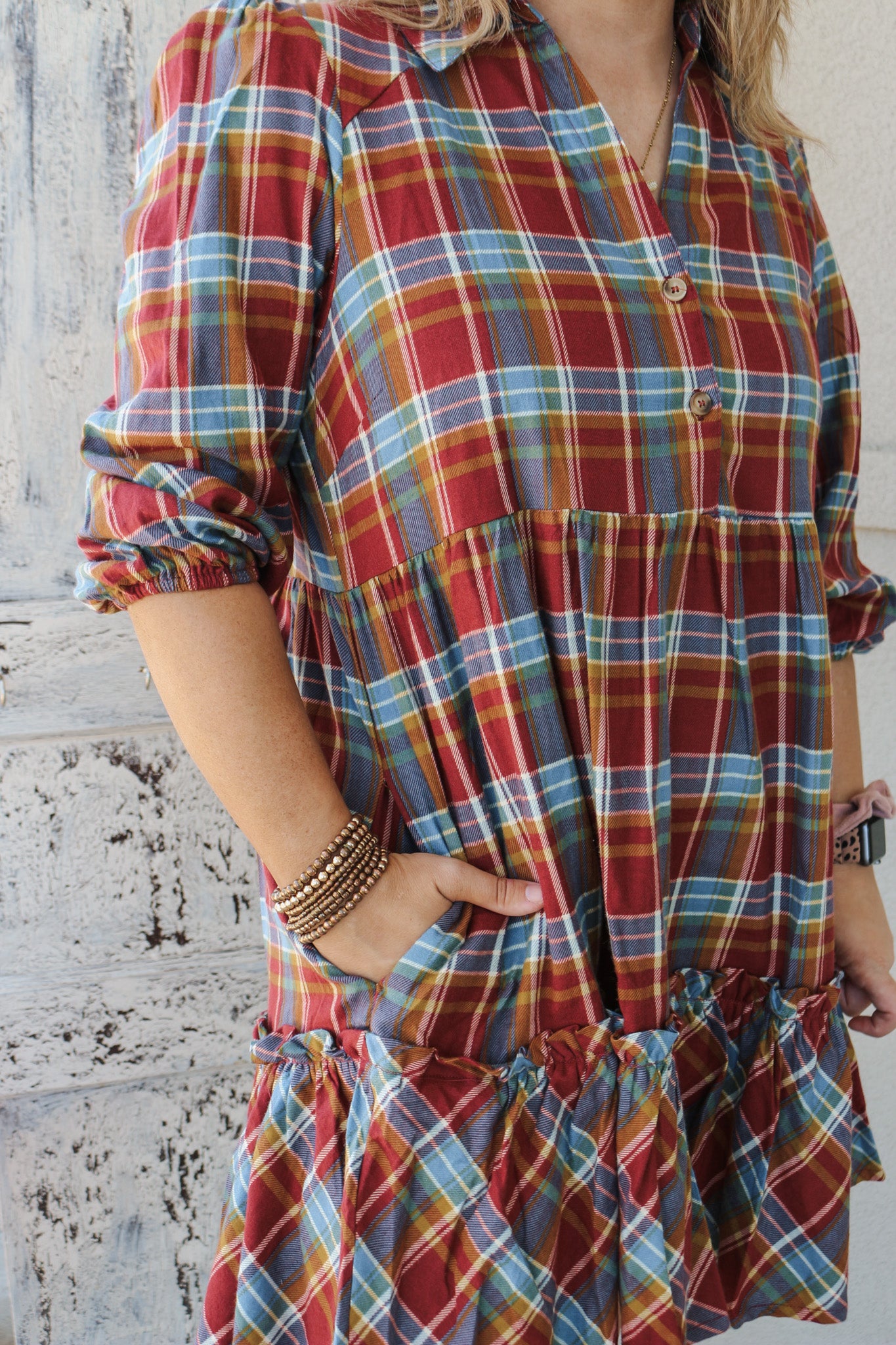 Lift Up The Mood Plaid Dress -2 Colors