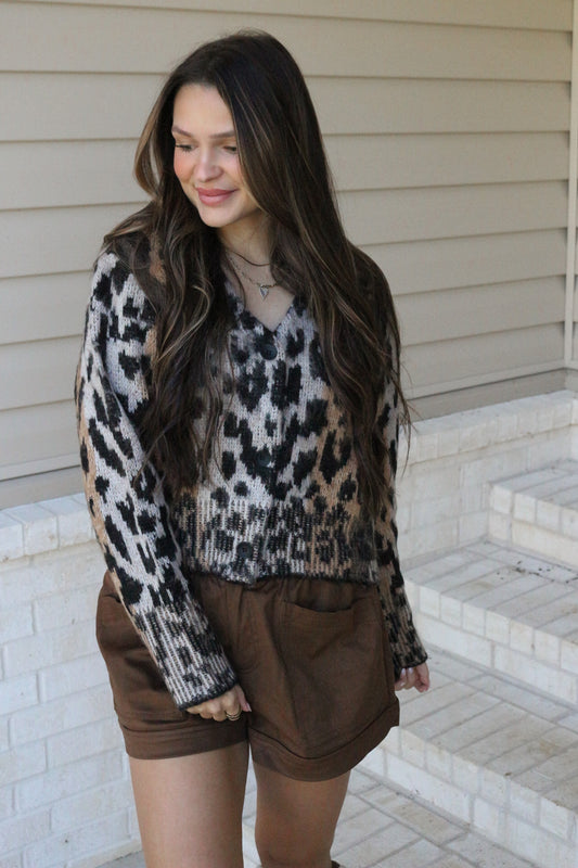 Claws Out Leopard Sweater Cardigan