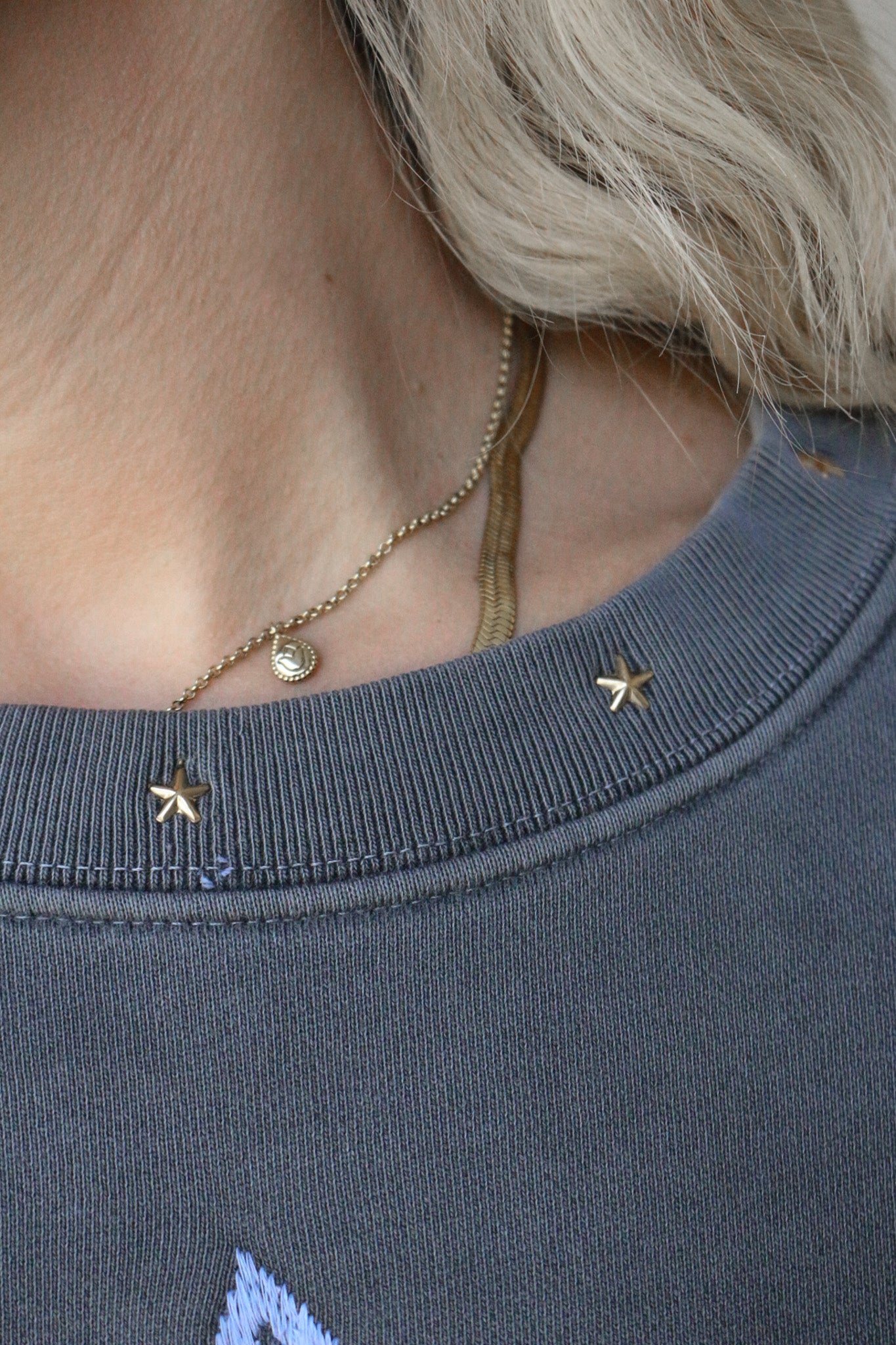 Spunky Wilderness Charcoal Grey Horse Studded Sweatshirt