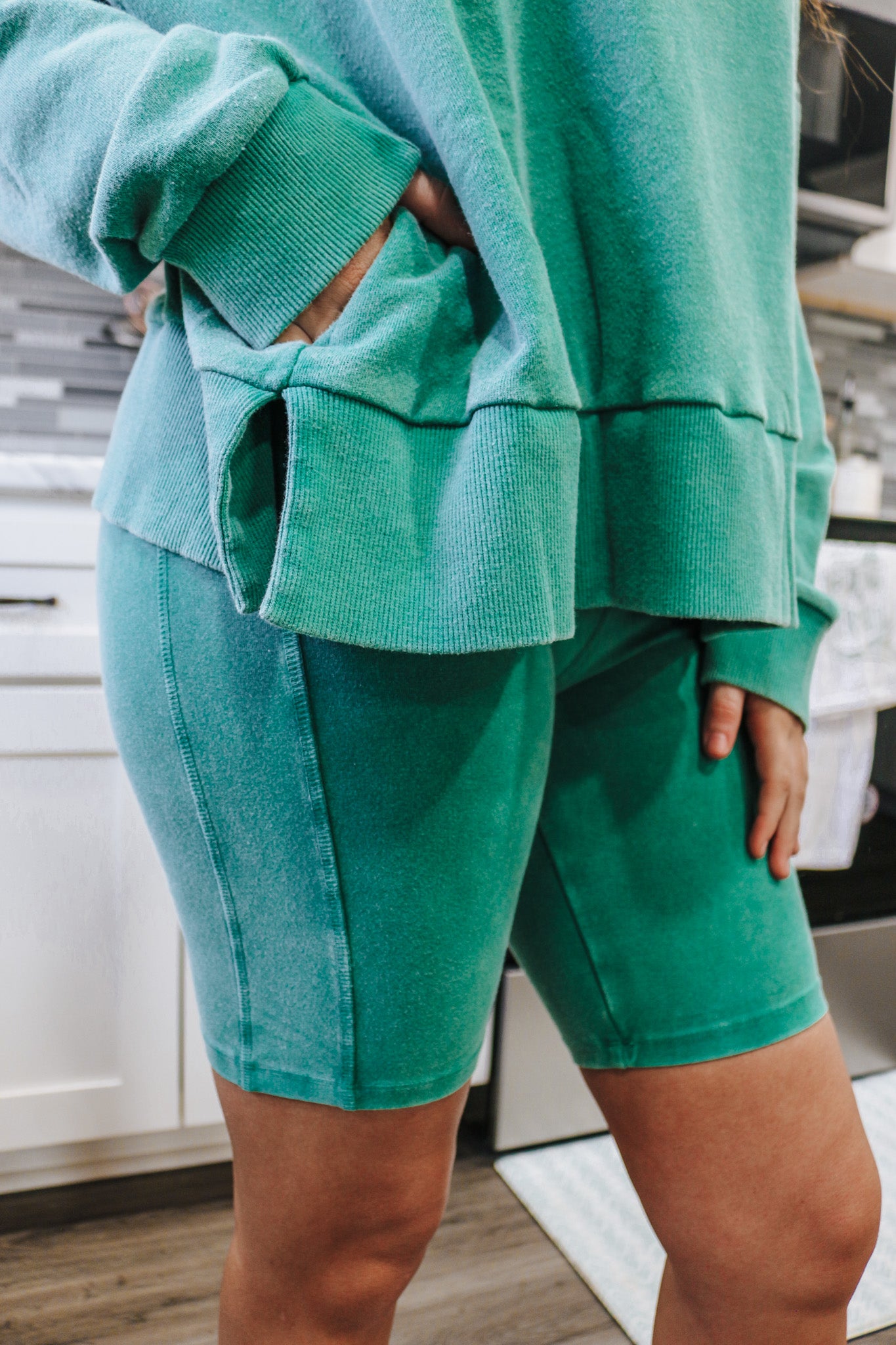 Taking Some Time Kelly Green Biker Shorts