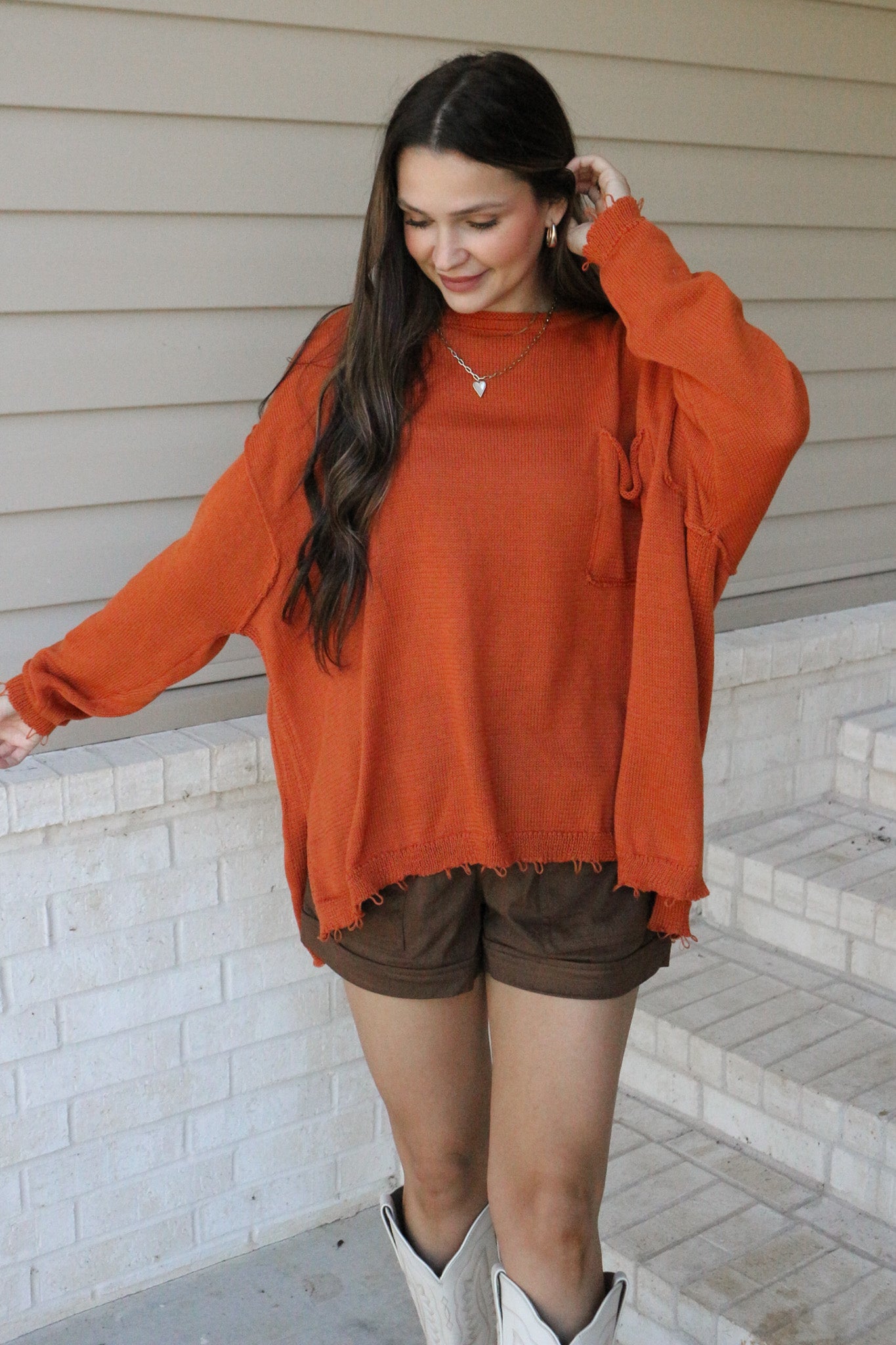 Feisty Side Of Me Persimmon Sweater