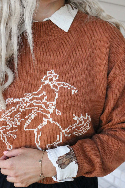 Wrangler Retro Americana Rust Crew Sweater