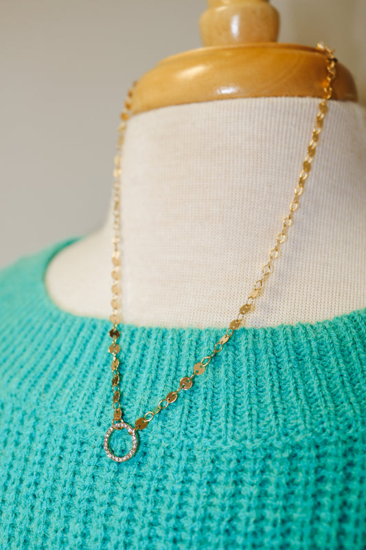 Gold Open Pendent Necklace