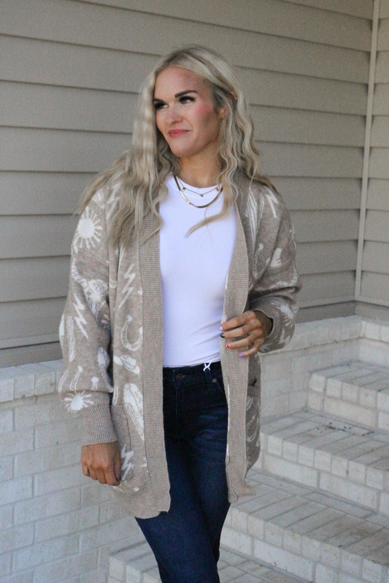 Cowgirl Classic Western Mocha Sweater Cardigan