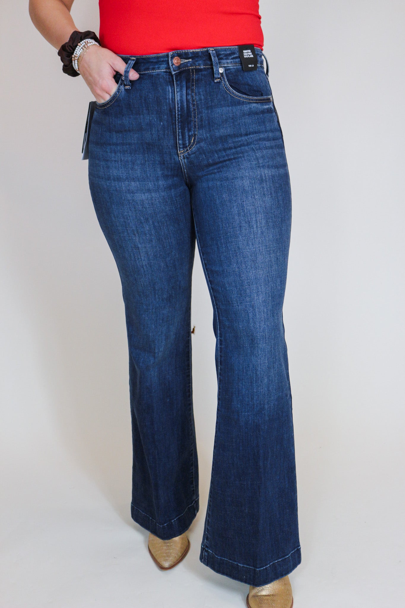 Women's 70's Isbister High Rise Flare Luxe Stretch Jeans By Silver