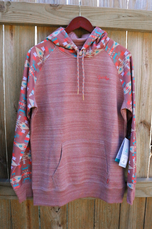 Hooey Punchy Legendary Light Mahogany Dark Pink Aztec Hoodie