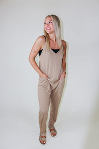 Make Things Right Taupe Jumpsuit
