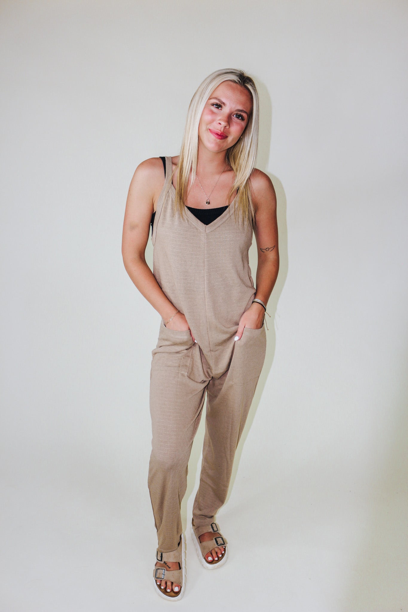 Make Things Right Taupe Jumpsuit