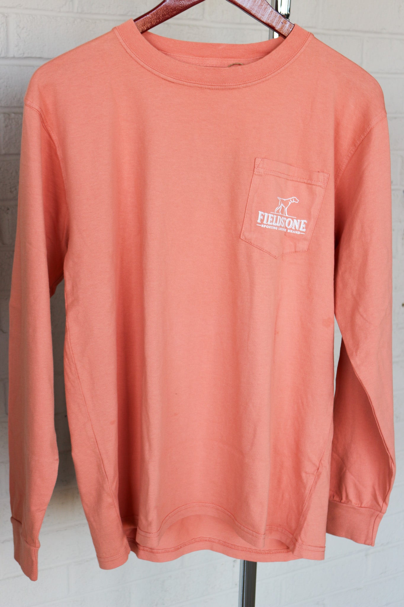 Men's Fetch 'Em Up Long Sleeve Tee- Peach