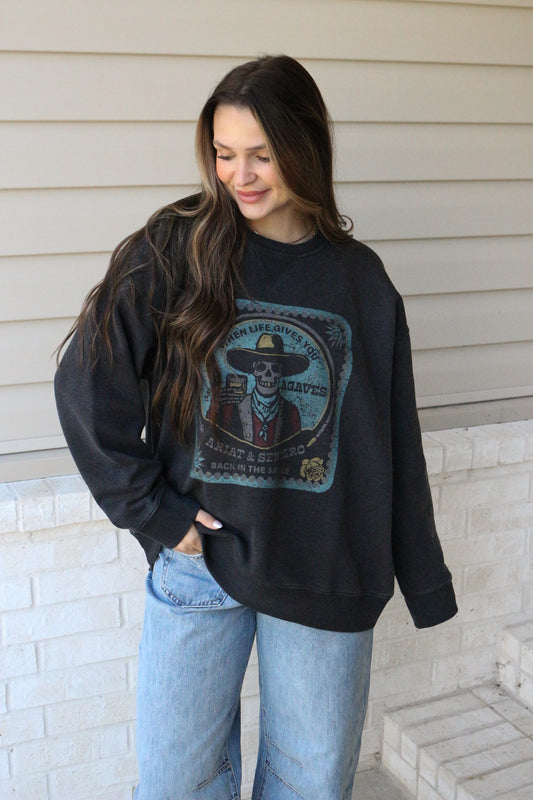 Women's Ariat Sendero When Life Gives You Agaves Black Sweatshirt