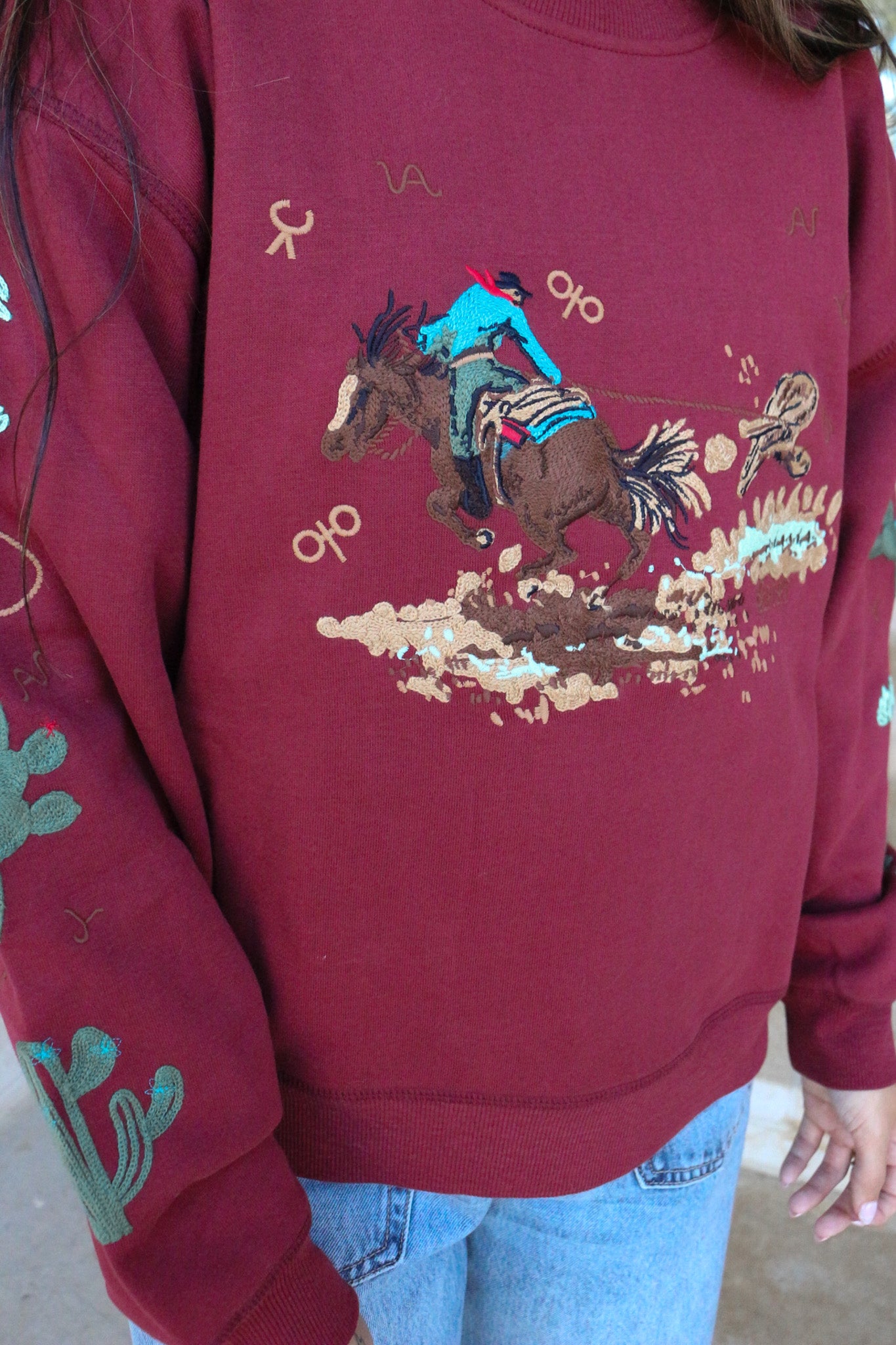 Women's Ariat Burnt Russet Riata Embroidered Sweatshirt