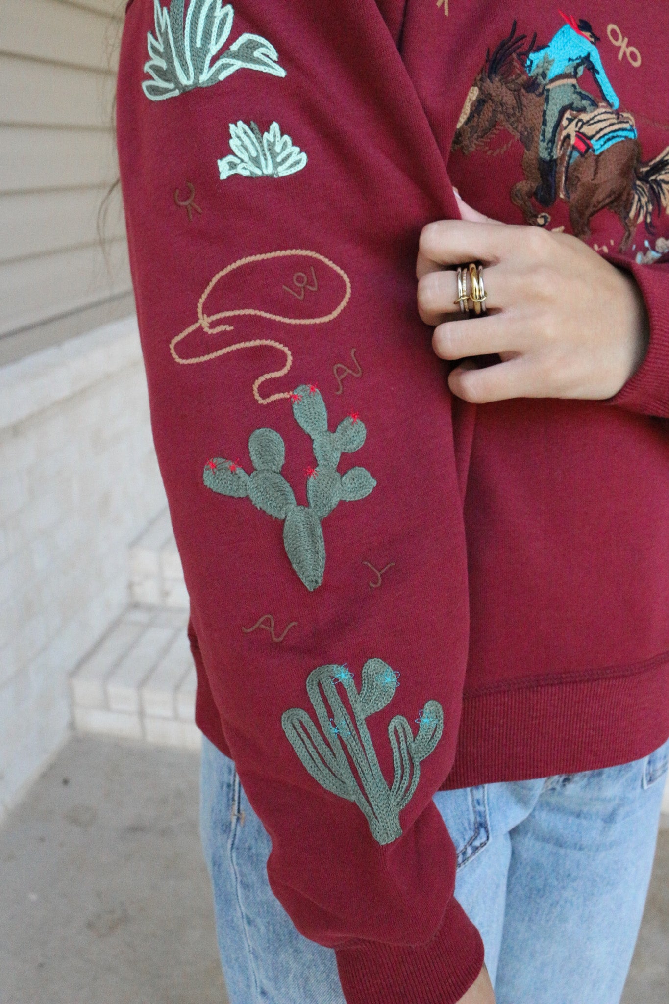 Women's Ariat Burnt Russet Riata Embroidered Sweatshirt