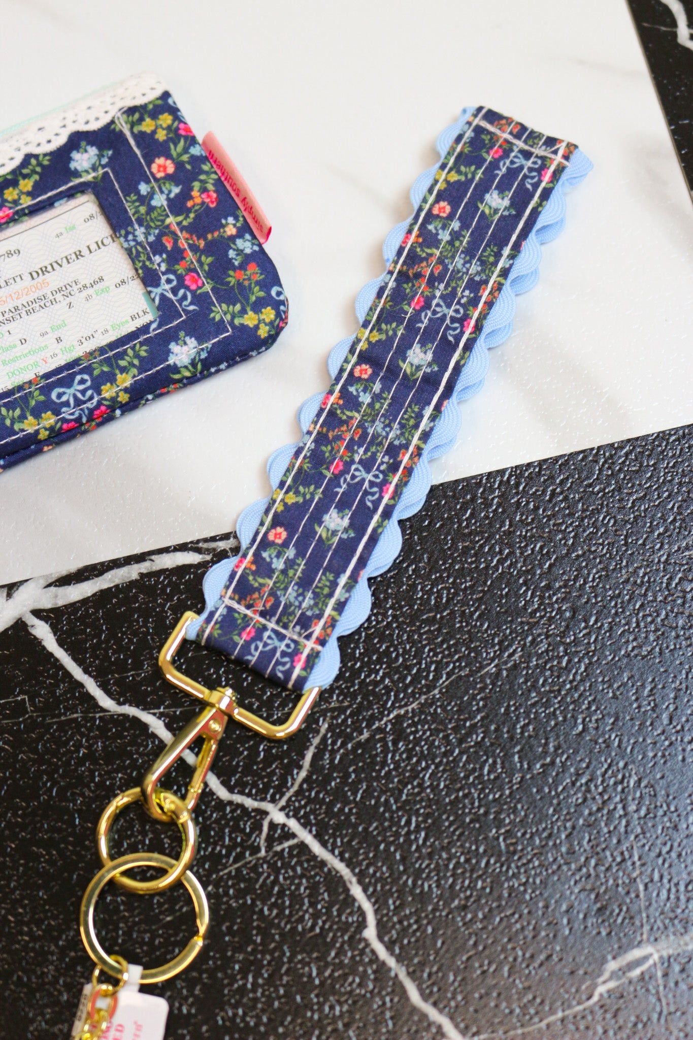 Key fob wristlet keychain, shown in one of several available colors