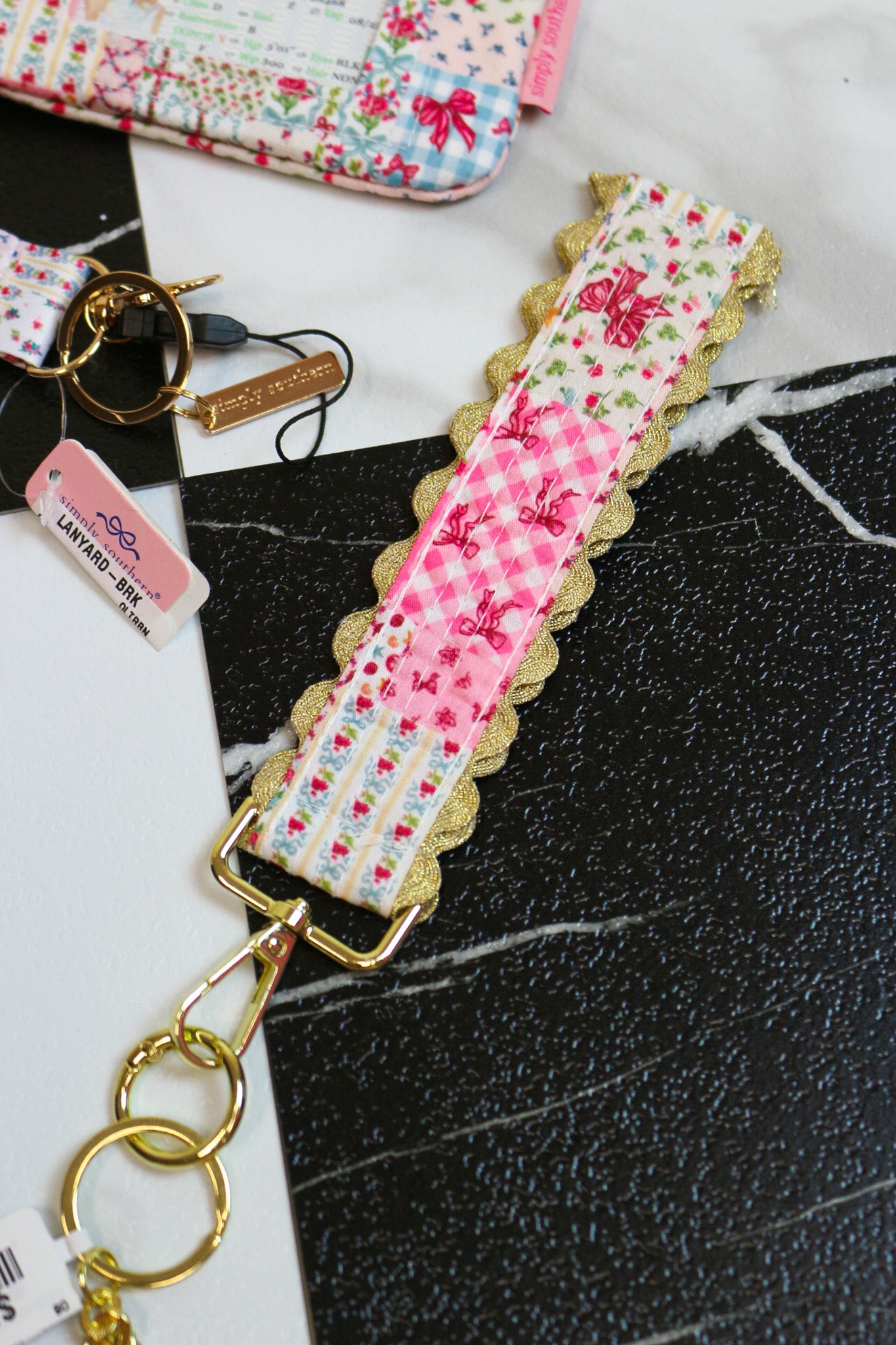 Key fob wristlet keychain, shown in one of several available colors