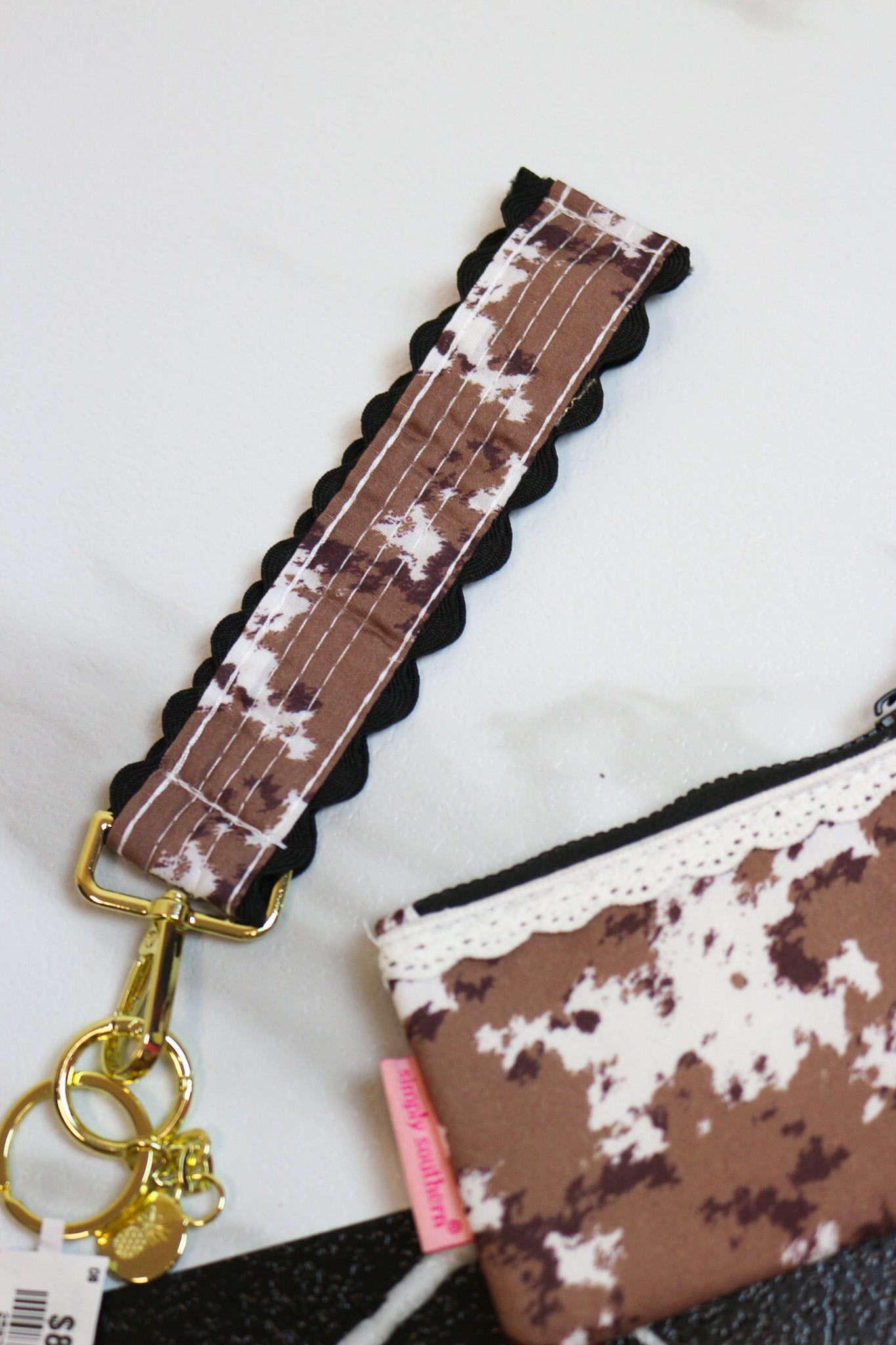 Key fob wristlet keychain, shown in one of several available colors