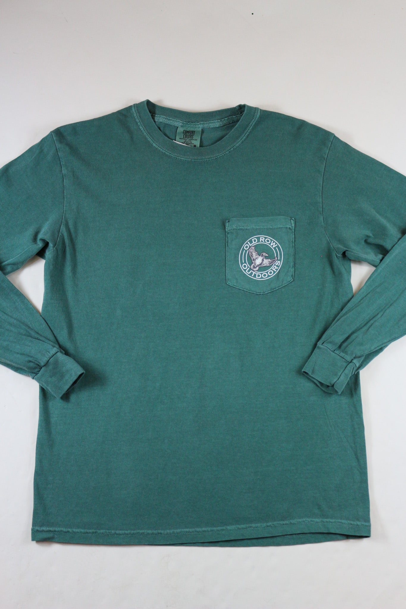 Men's Old Row Green Flying Mallard Long Sleeve Tee