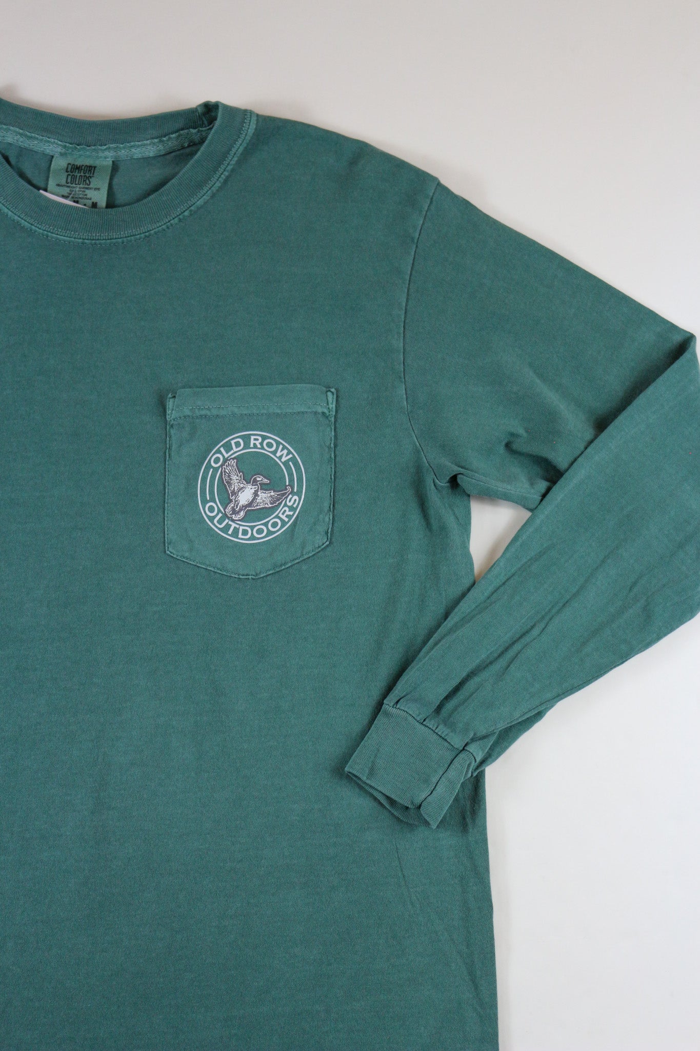 Men's Old Row Green Flying Mallard Long Sleeve Tee