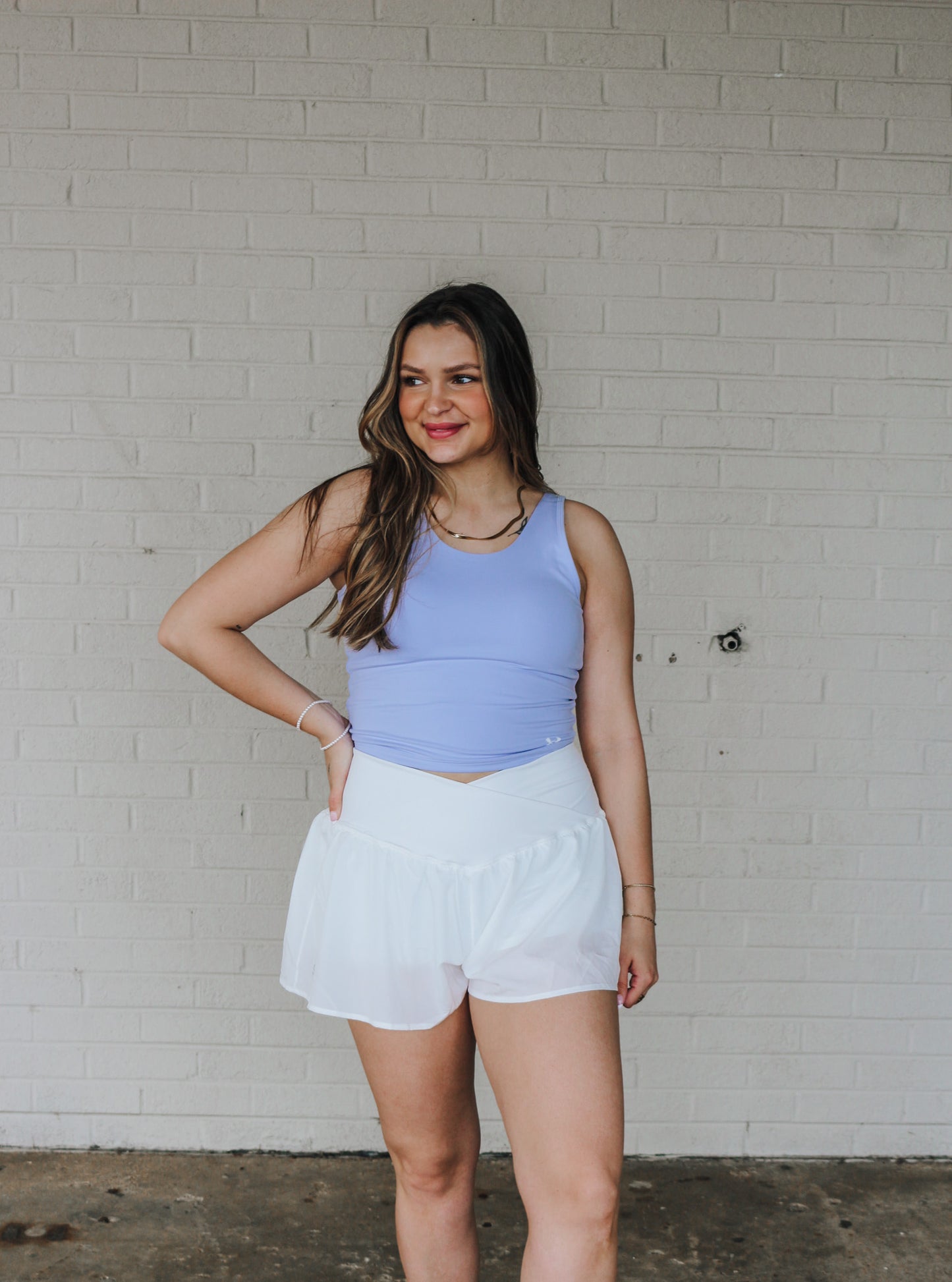 So Much To Say Criss Cross White Shorts