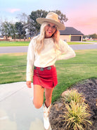 Around In Circles Women's Leather Skort -2 Colors