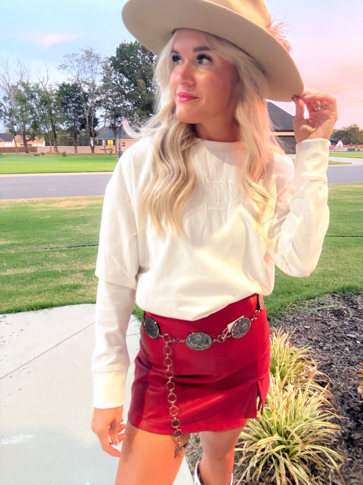 Around In Circles Women's Leather Skort -2 Colors