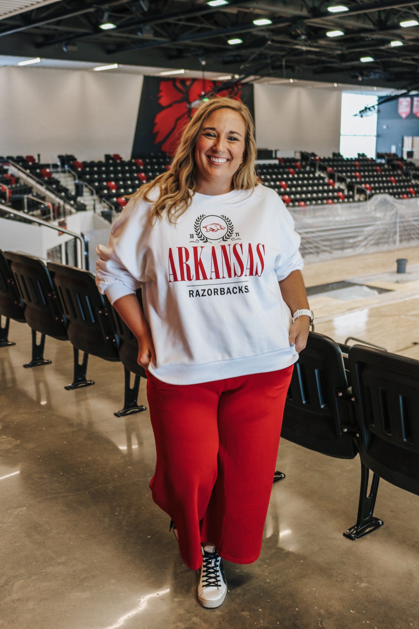 White & Red Arkansas Sweatshirt