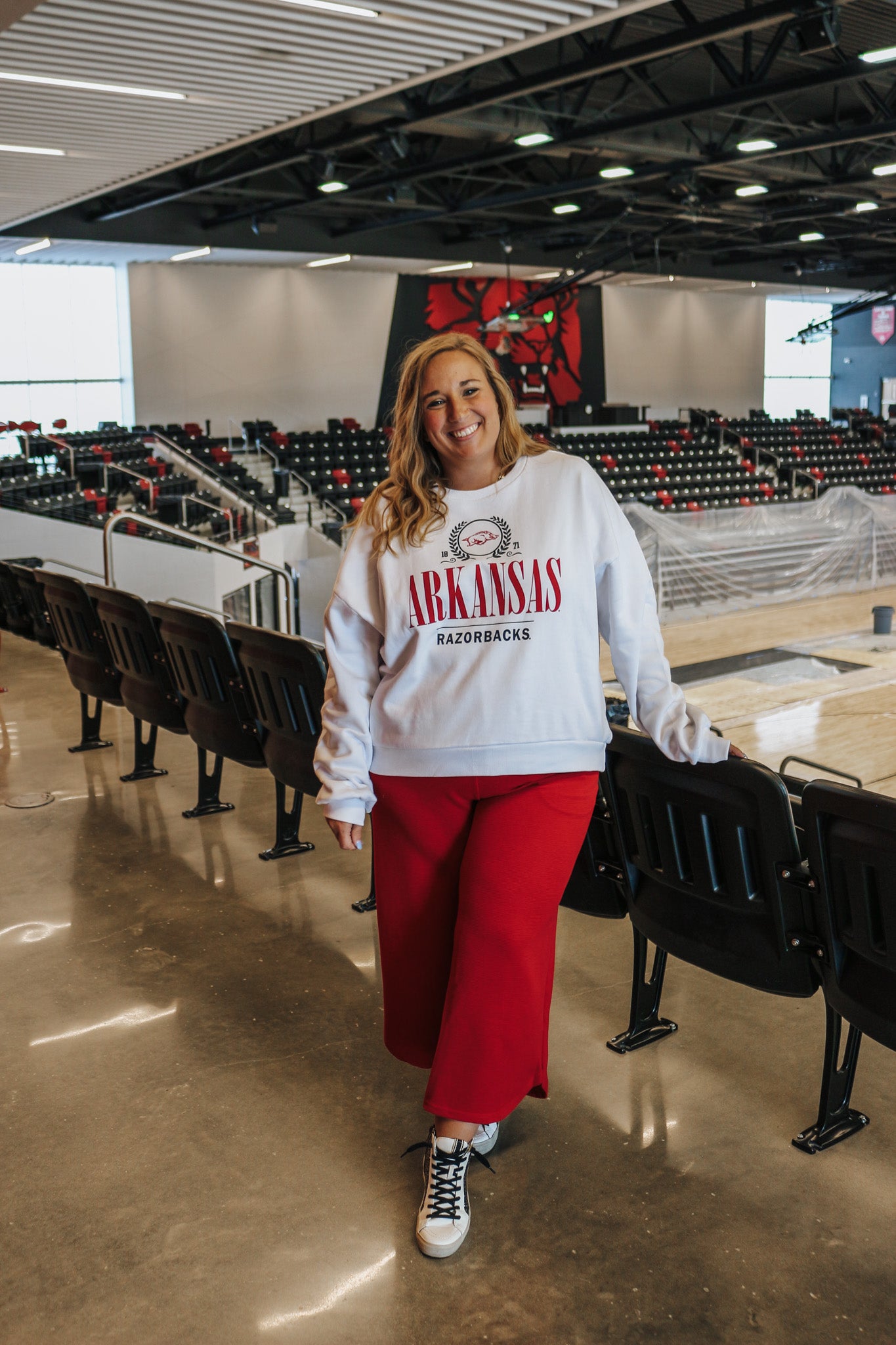 White & Red Arkansas Sweatshirt