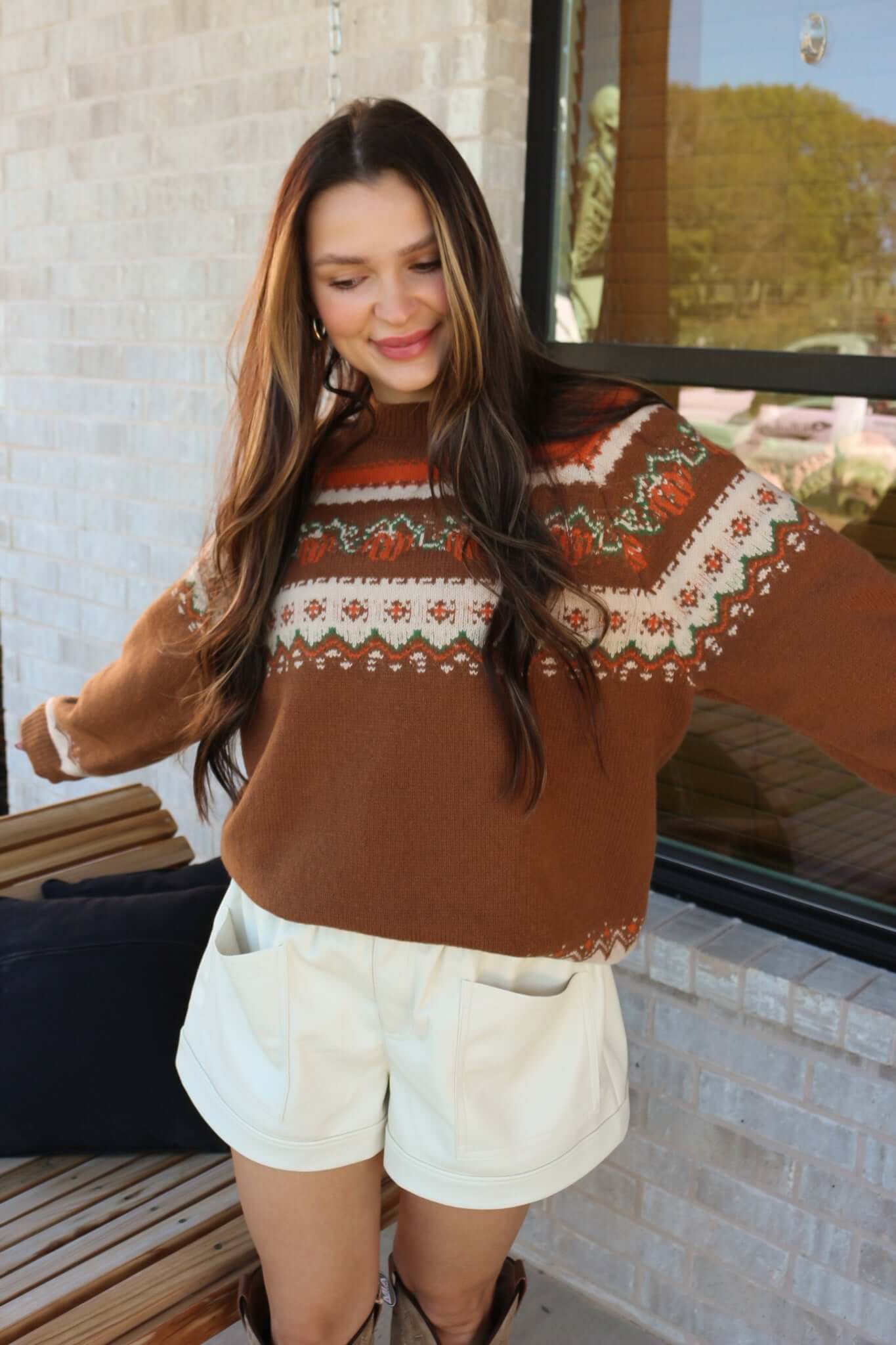 Autumn Edge White Leather Shorts