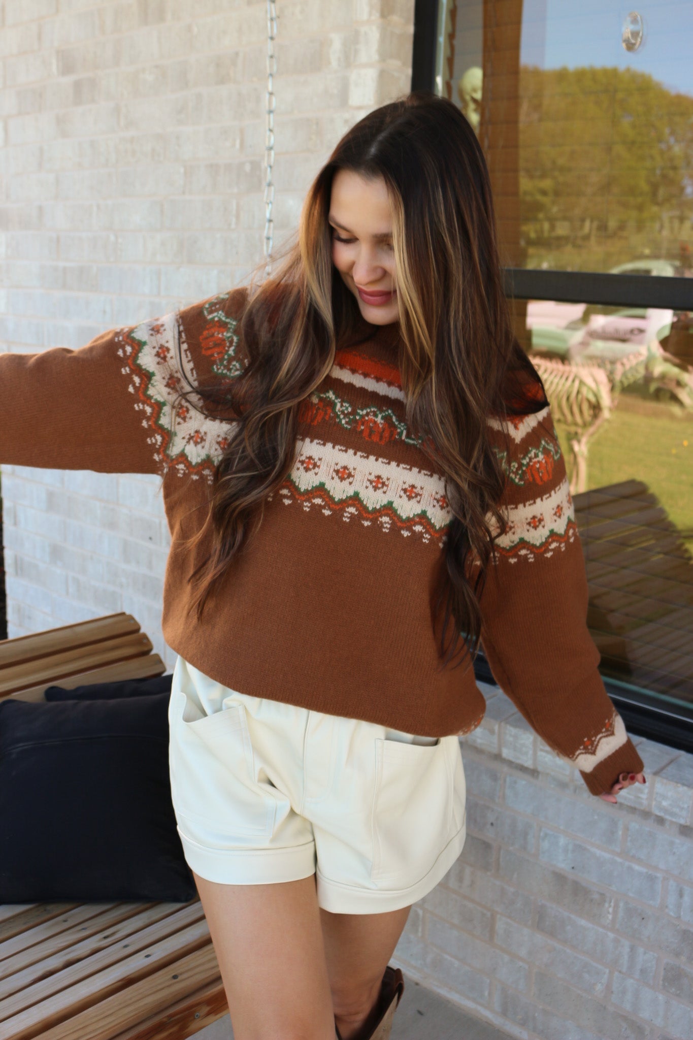 Pumpkin Patching Brown Sweater