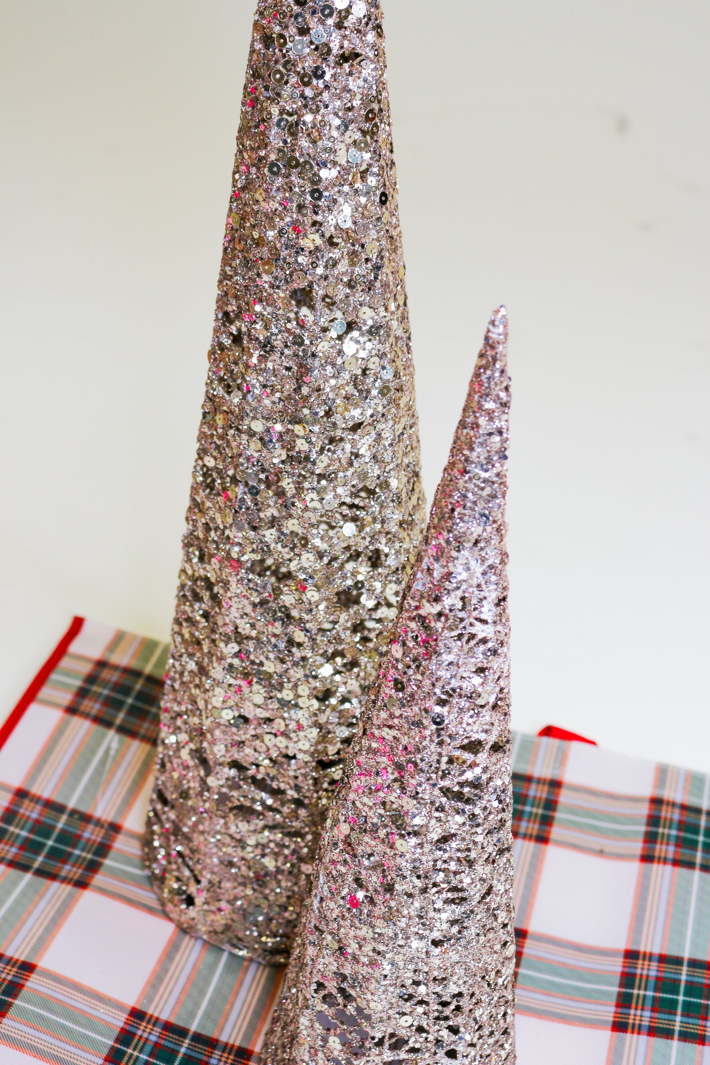 3 Glittery Cone Tree Set