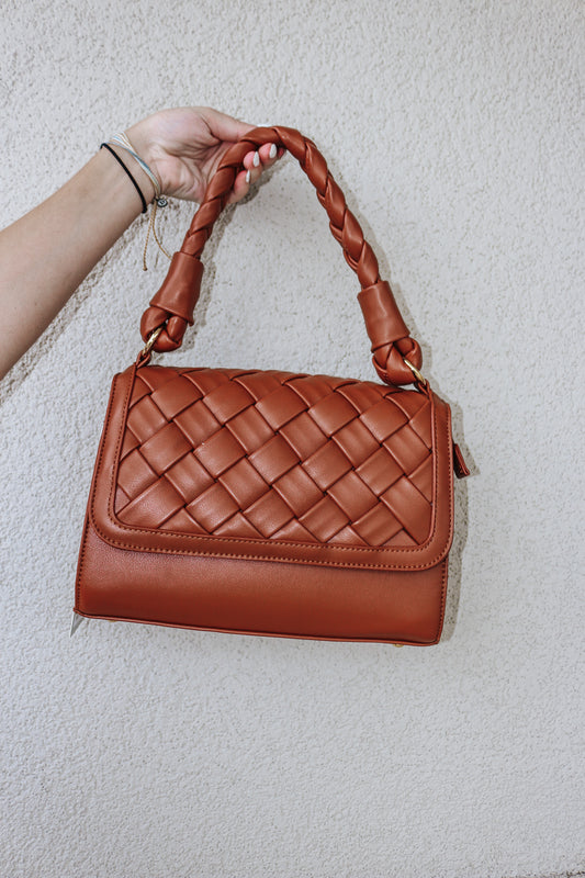 Brown Quilt Leather Purse