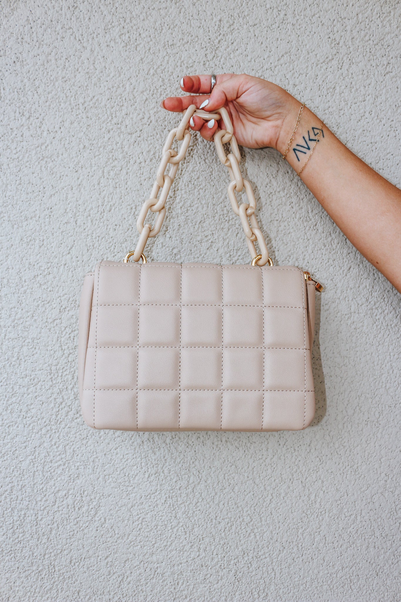 Sand Quilt Leather Purse