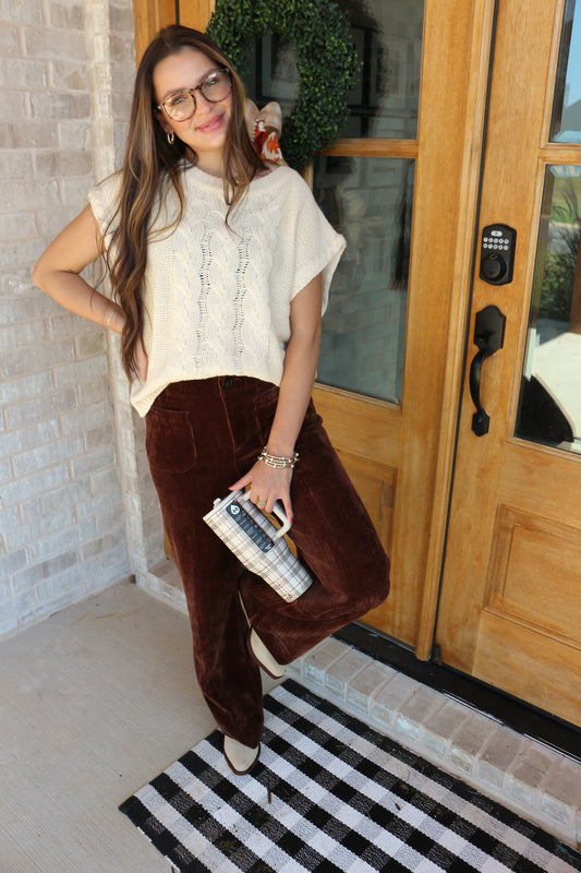 Practice Patience Cable Knit Sweater Vest -2 Colors