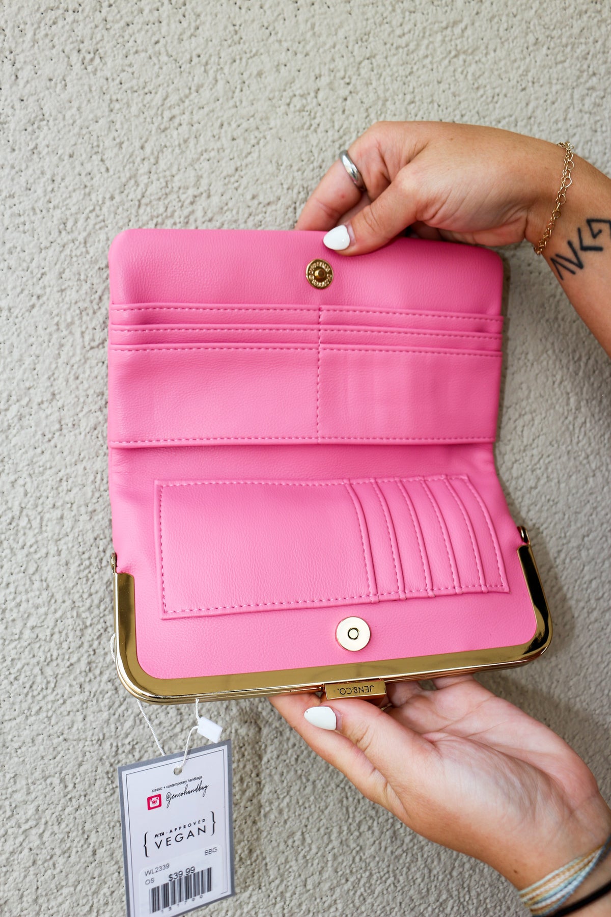 Bright Pink & Gold Wallet