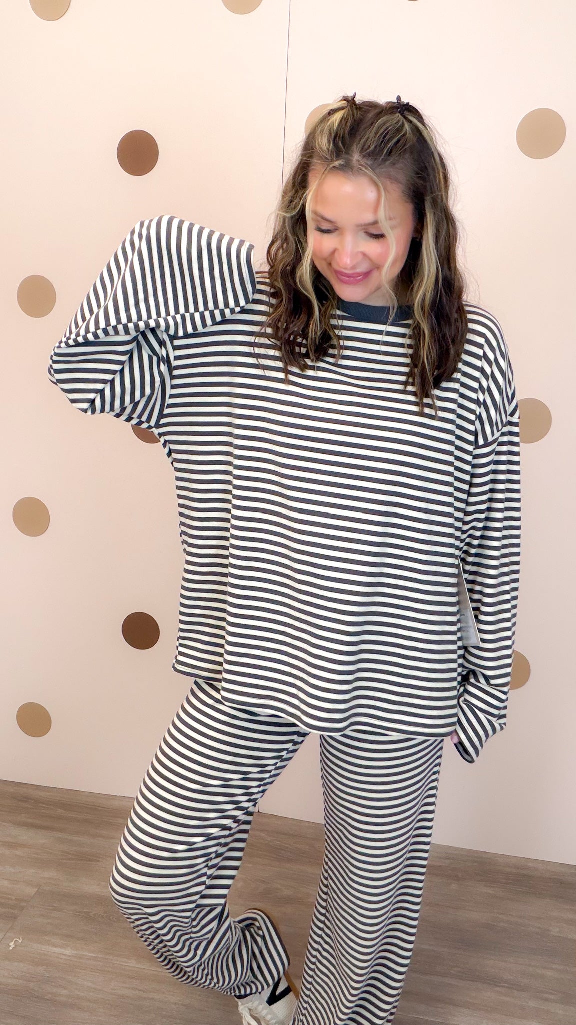 Glad To Make It Women's Grey Stripe Tee