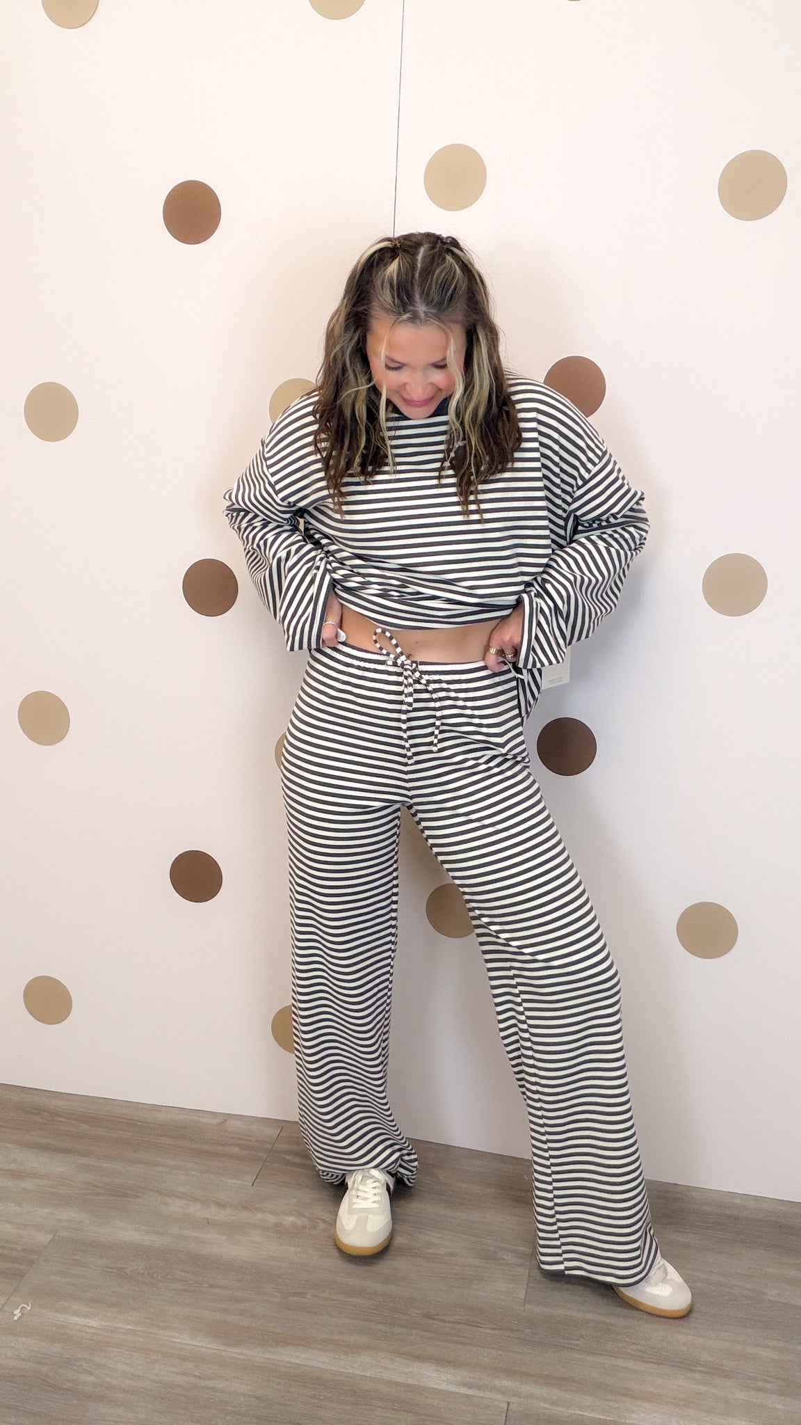 Glad To Make It Women's Grey Stripe Tee