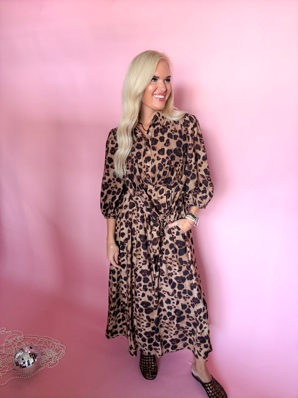 women's midi leopard dress
