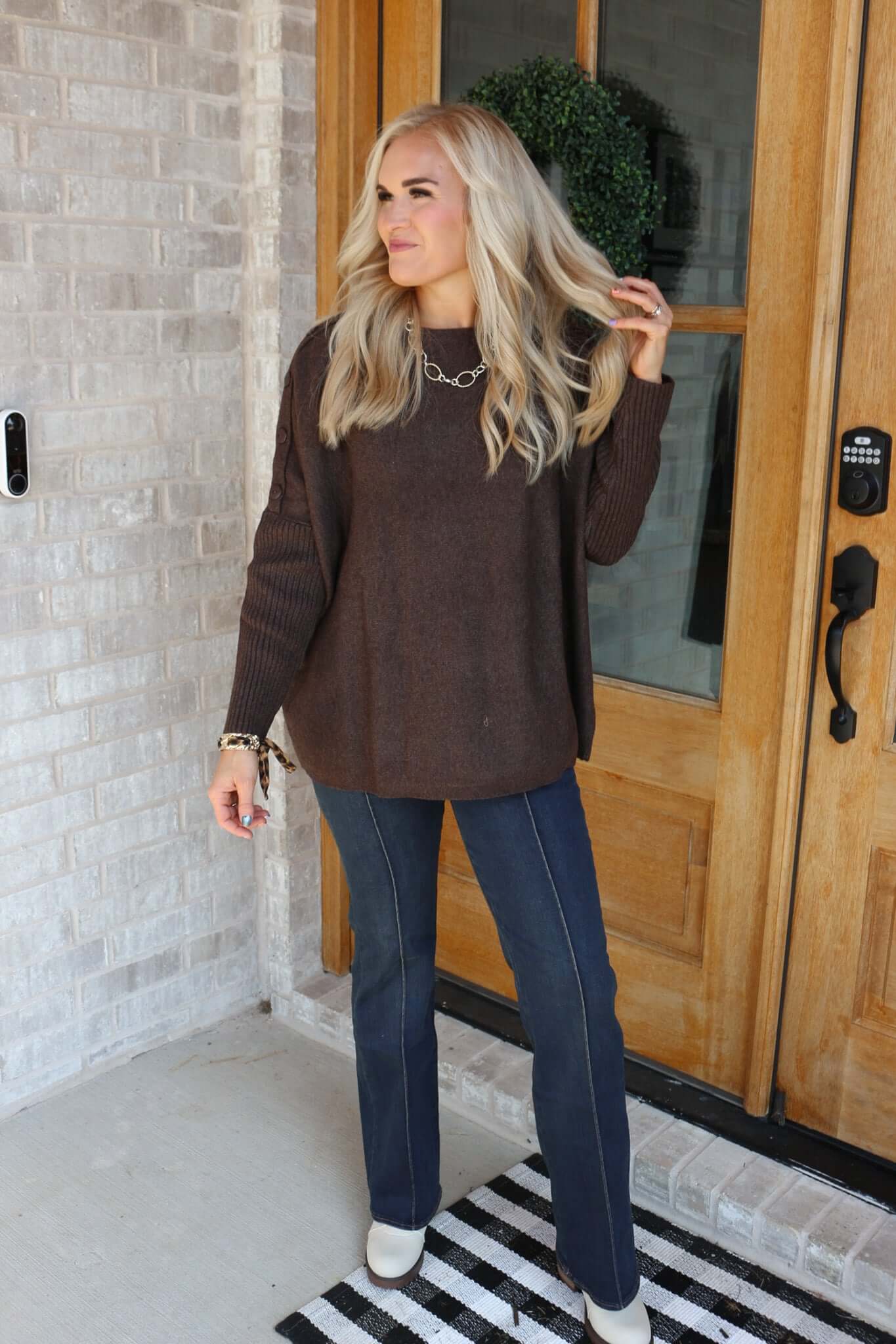 Mindy Plush Blue High Rise Flare Jeans Dear John