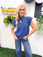 Favorable Opinion Womens Blue Sweater