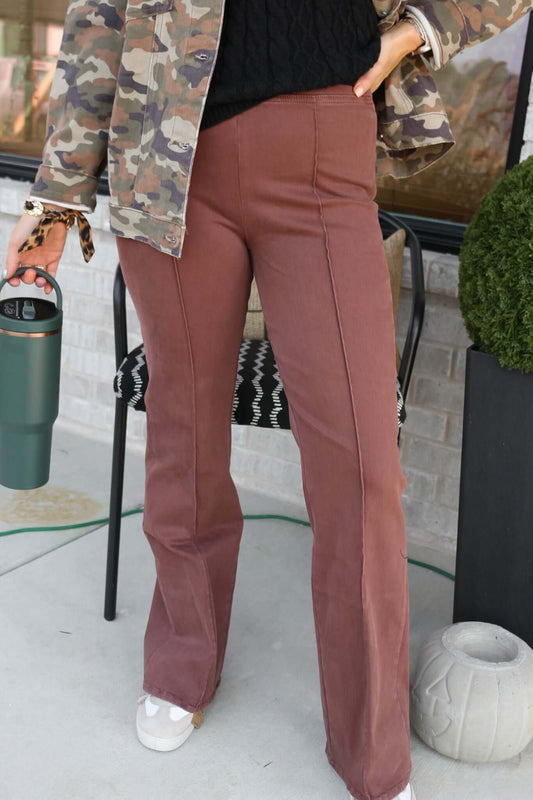 Mindy Cappuccino High Rise Flare Jeans Dear John