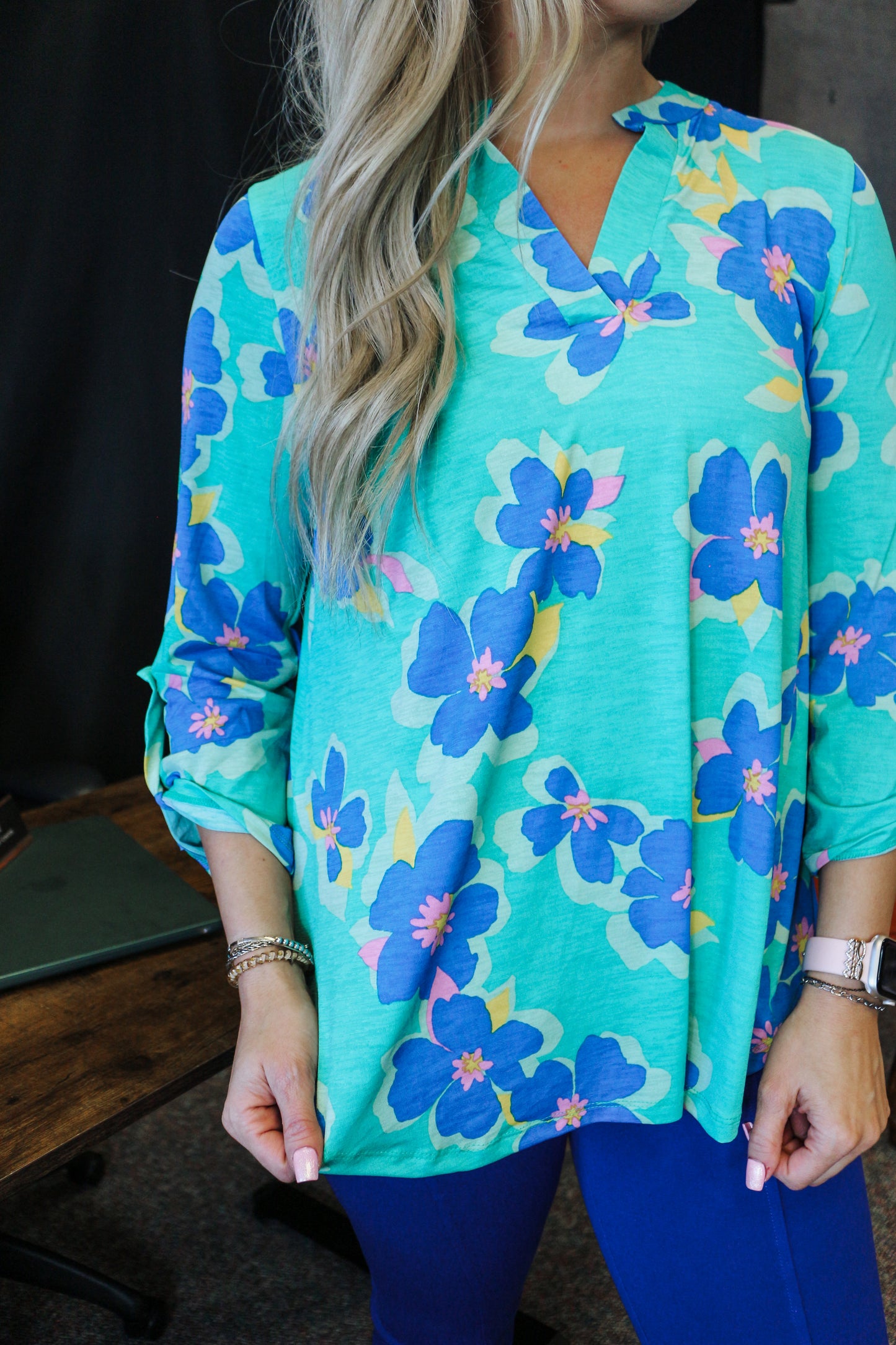 The Lizzy Emerald Floral Top