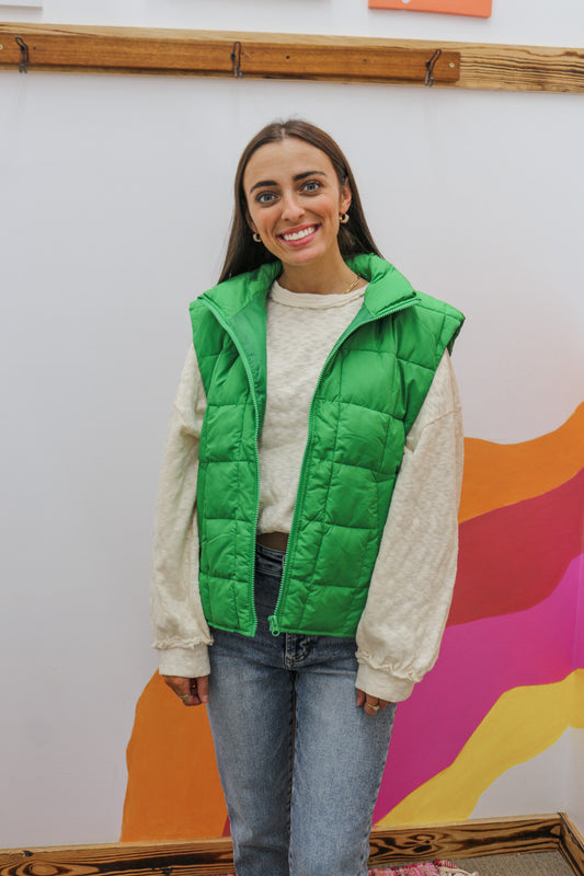 Sacred Heart Puffer Vest -2 Colors