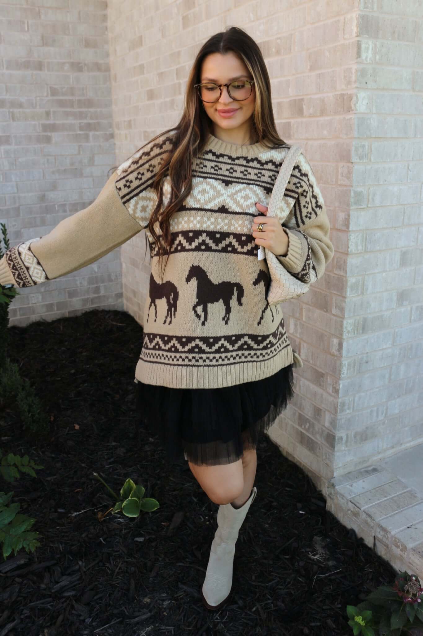 Top Tier Western Mocha Sweater